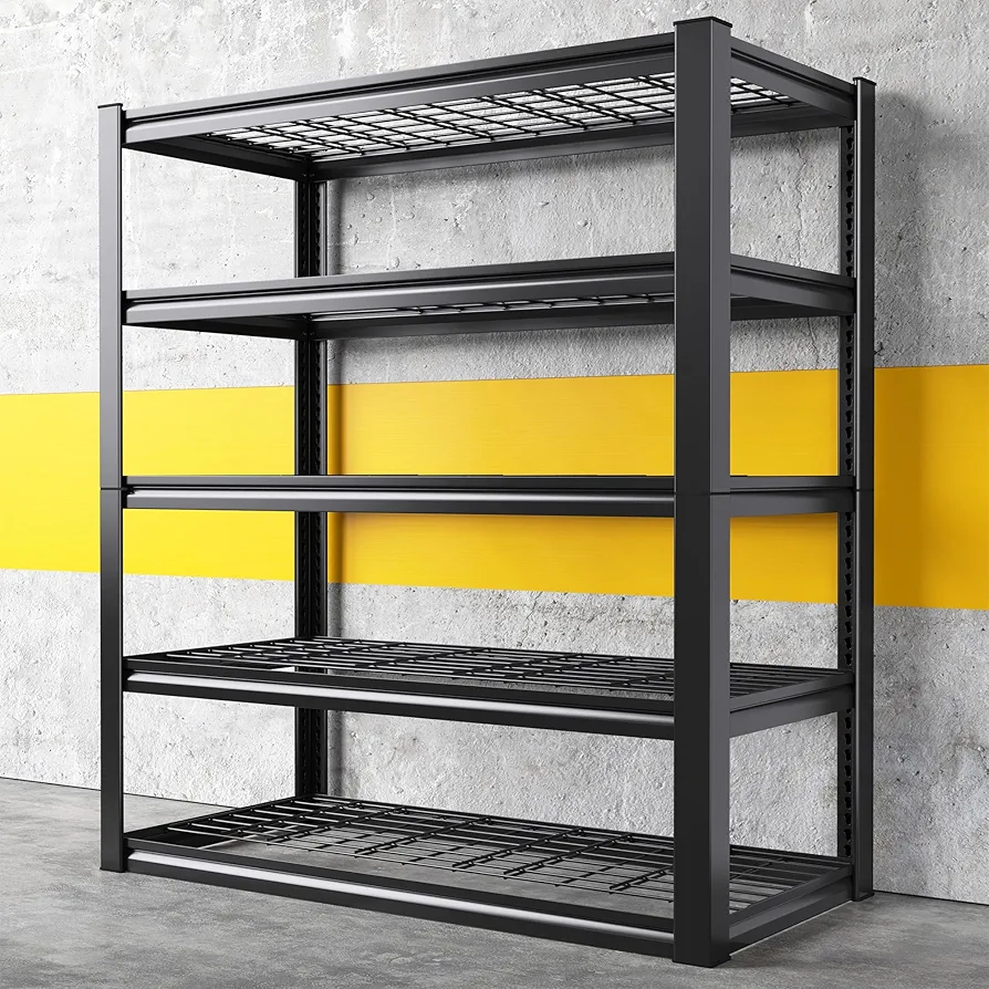 REIBII Garage Shelving 3000LBS Storage Shelves Heavy Duty Shelving Adjustable Industrial Metal Shelving Unit for Garage,Basement,Pantry,Warehouse,Commercial,36" W x 16" D x 72" H